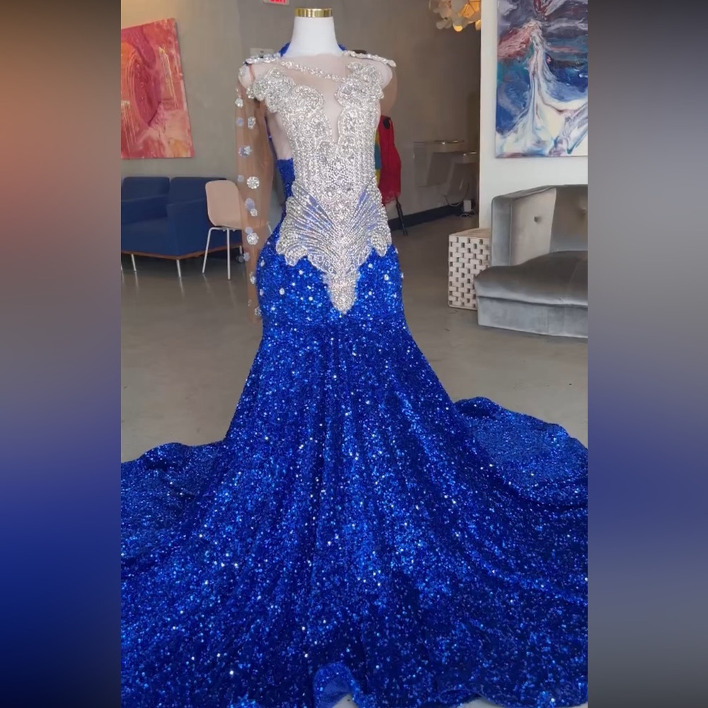 Stunning Blue Sequin Gown